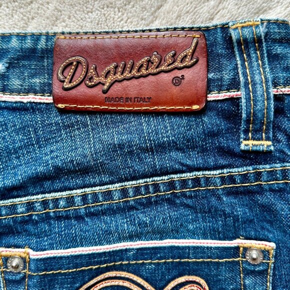 Made-in-Italy DSQUARED2 Selvedge Denim LOGO Jean SHORTS Size 48 EUR | 32 US - Picture 13 of 15